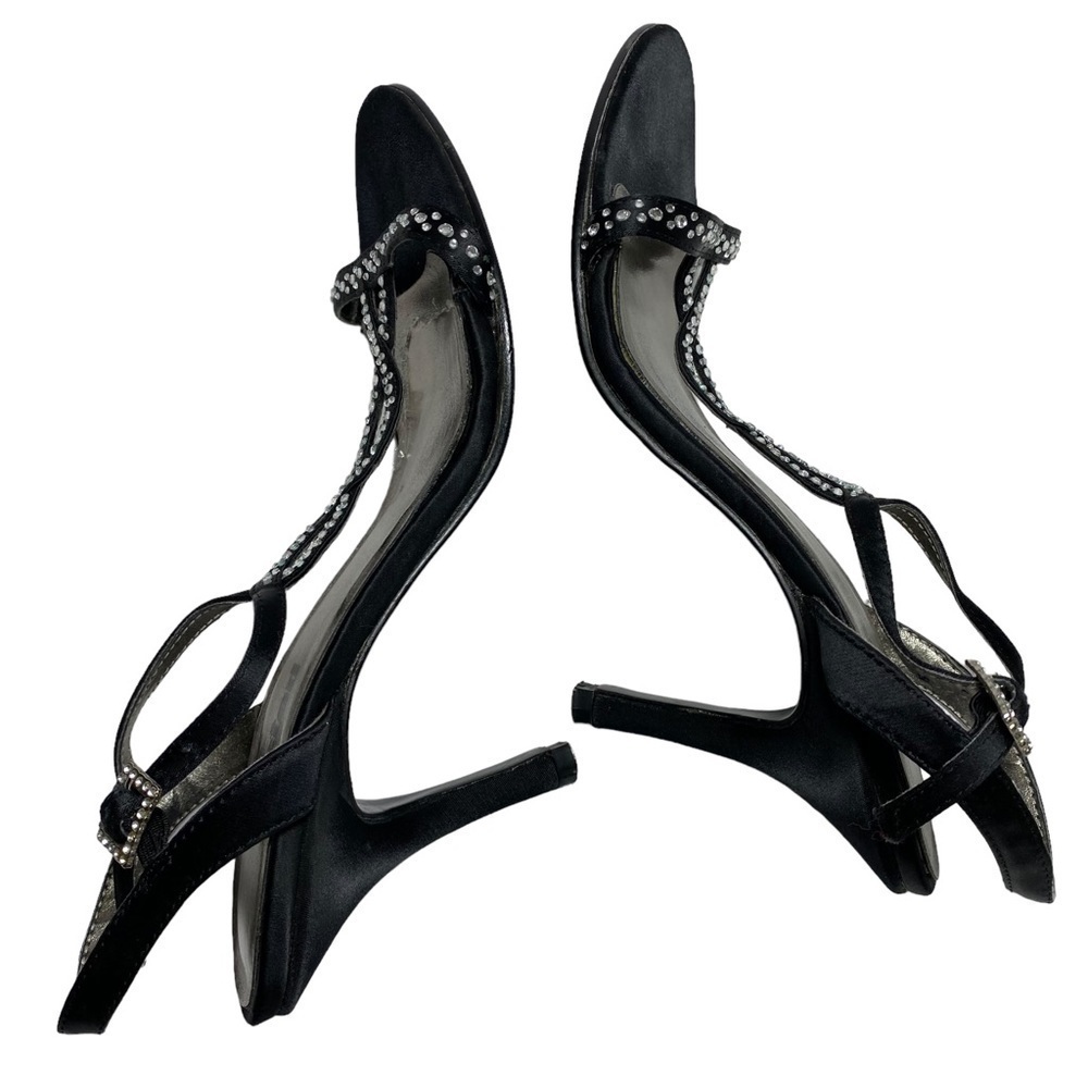 UNLISTED BLACK HEELS WITH RHINESTONES, SIZE 7